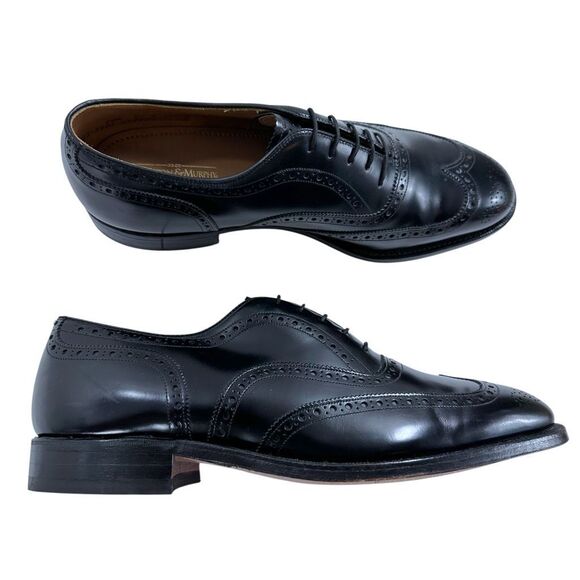 Johnston & Murphy Optima Black Leather Wing Tip Brogue Men's Size 10.5 - Picture 8 of 9